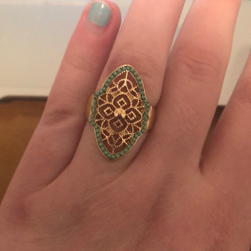 Gold and turquoise ring